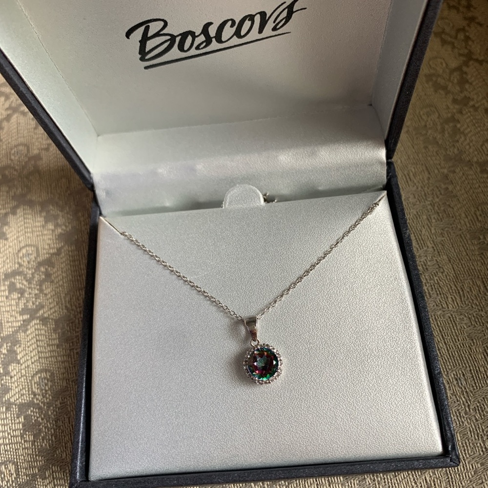 Multiple color diamond gemstone necklace😍